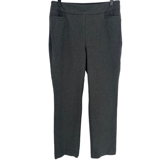 Chico's Gray Straight Leg Dress Pants Flat Front High Rise Workwear Stretch 8 - Picture 1 of 9